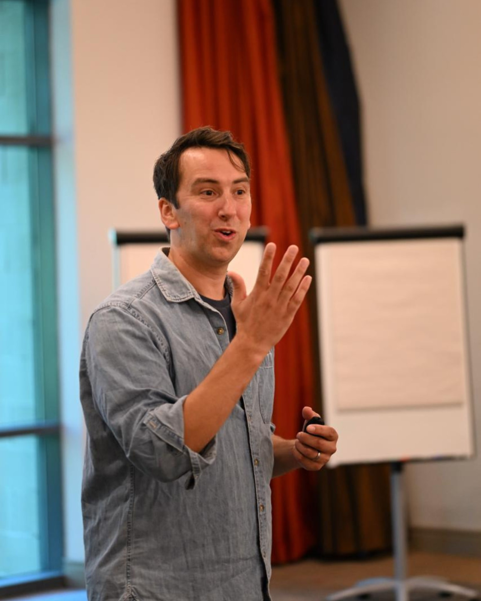 Toby Martin speaking at an event